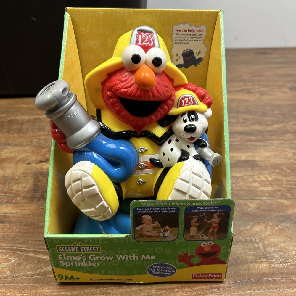 Elmo Grow With Me Sprinkler Fisher Price 2007 Mattel Sesame Street Brand New